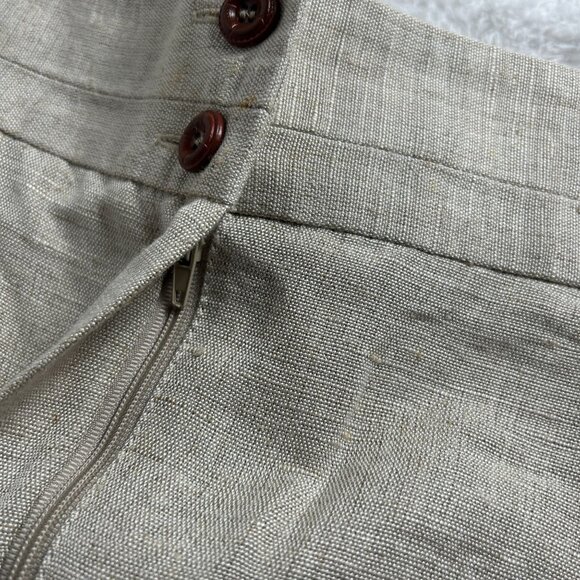 Harvé Benard Womens Linen Blend Pencil Skirt Size 12 Beige Pockets Career New - Picture 7 of 10